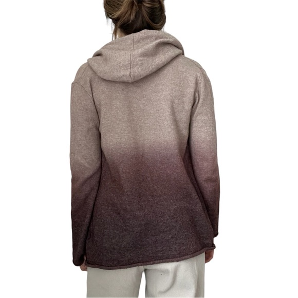 3/$15 🤑✨ Twenty One the Brand Wool Hooded Ombré Mauve & Tan Open Cardigan Medium - Picture 4 of 7